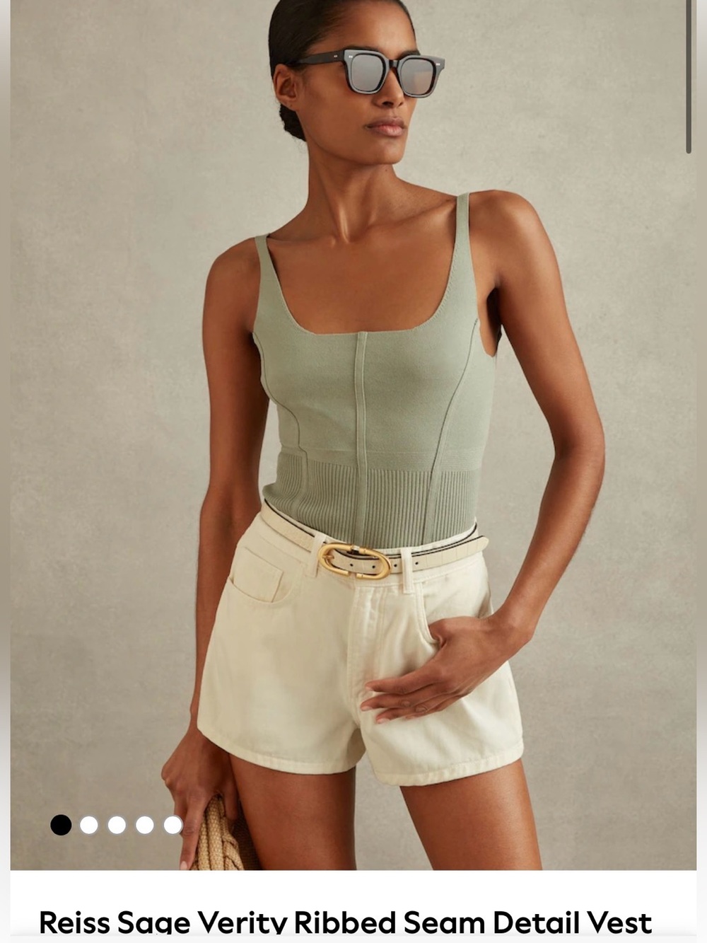 Reiss verity  Ribbed Seam Tank Top